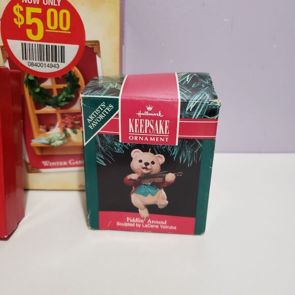 Christmas Tree Ornaments Lot Of 5 Assorted Picture Frames/Bears - Picture 4 of 10